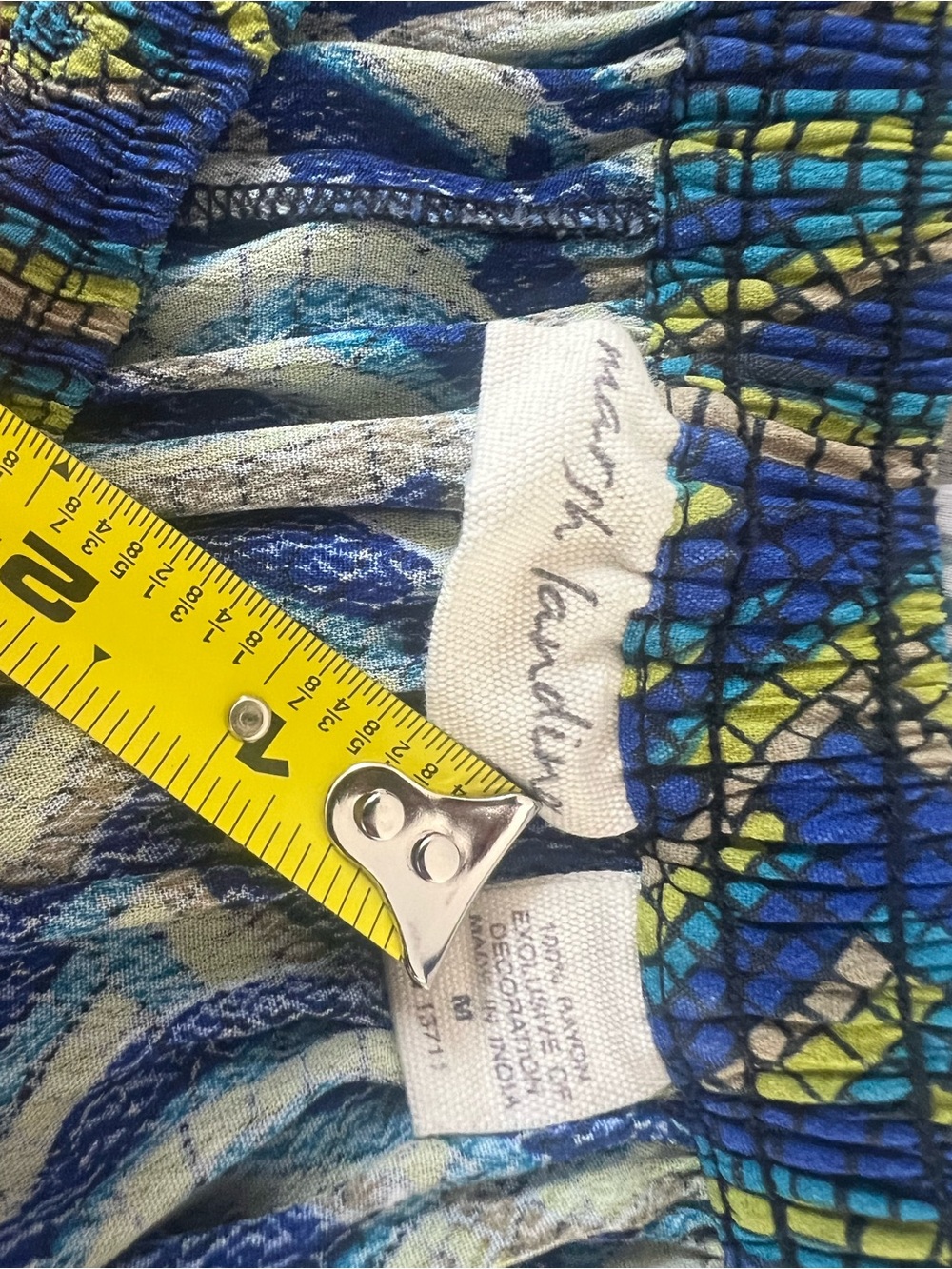 Boho Beaded Waist Tie Long Maxi Skirt Rayon Cottagecore Prairie Festival Size M - Picture 10 of 11